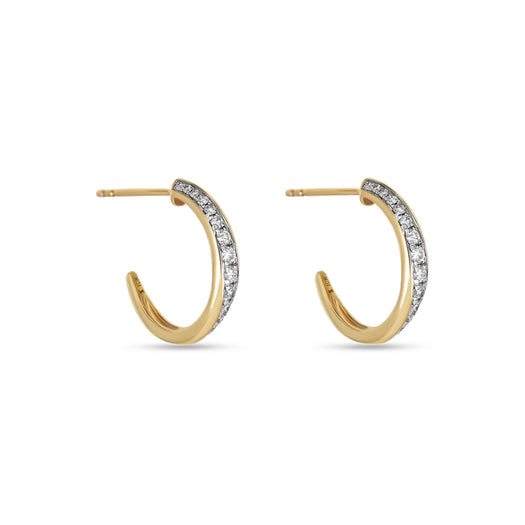 Stone And Strand Twist Pave And Gold Hoops