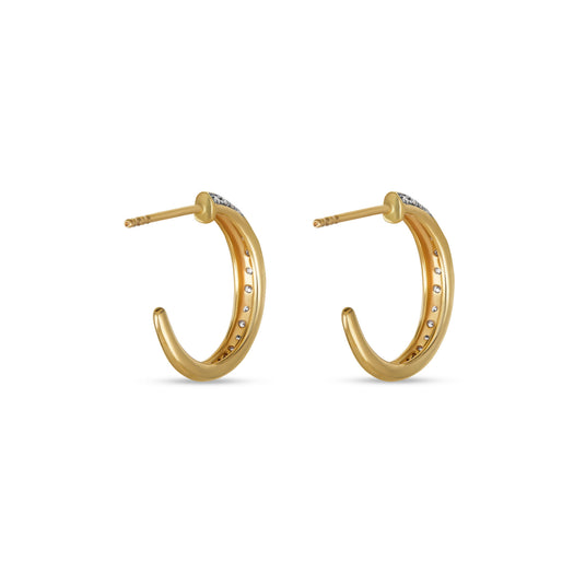 Stone And Strand Twist Pave And Gold Hoops