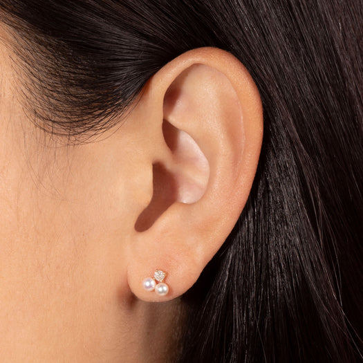 Stone And Strand Uptown Pearl Diamond Studs