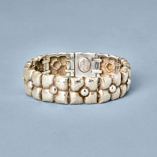 stone and strand Vintage Silver Bracelet