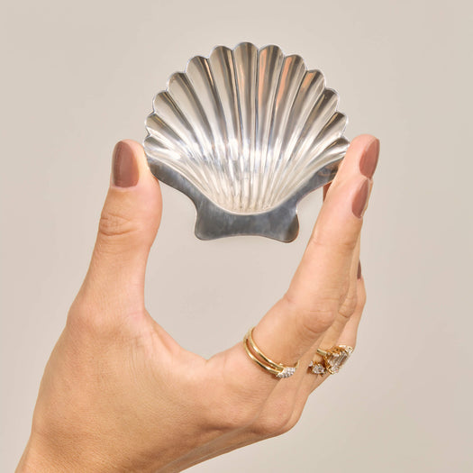 Stone And Strand Vintage Silver Shell Dish