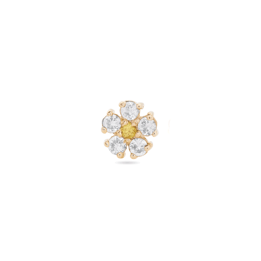 stone and strand White Sapphire Flower Stud