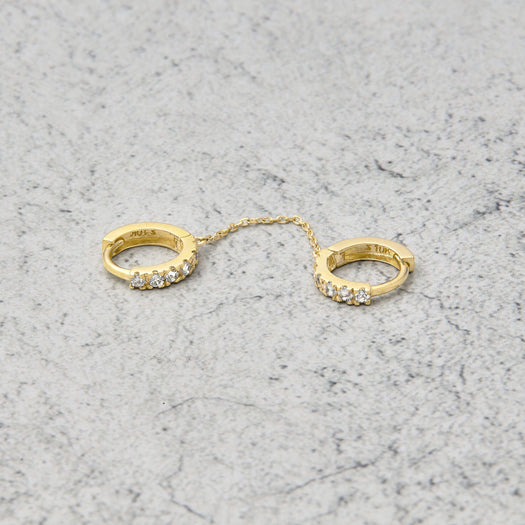 Stone And Strand White Topaz Double Huggies