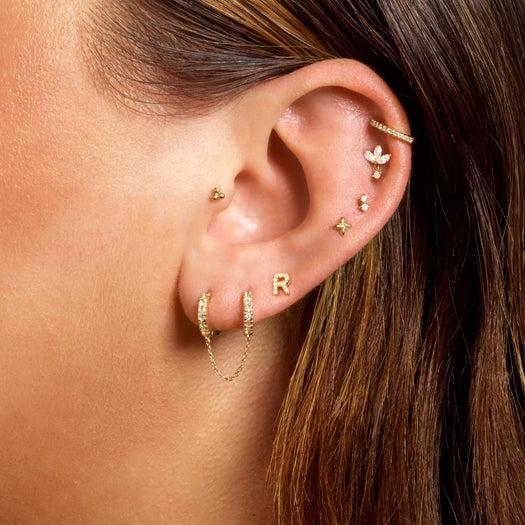 Stone And Strand White Topaz Double Huggies