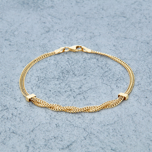 Stone And Strand Woven In Gold Braided Bracelet