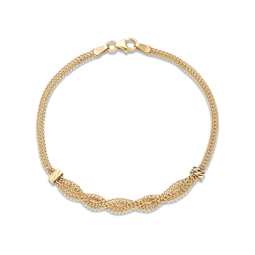 stone and strand Woven In Gold Braided Bracelet
