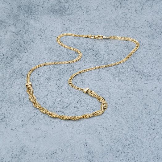 Stone And Strand Woven In Gold Braided Necklace