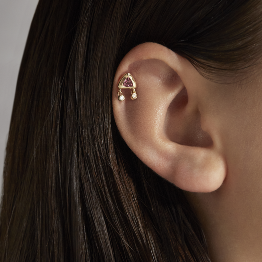 Stone And Strand Tickled Pink Diamond Push Pin Stud