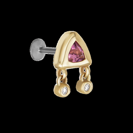 Stone And Strand Tickled Pink Diamond Push Pin Stud