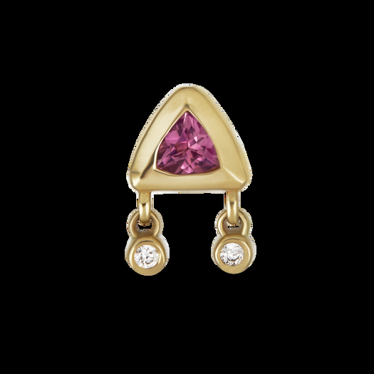 stone and strand Tickled Pink Diamond Push Pin Stud