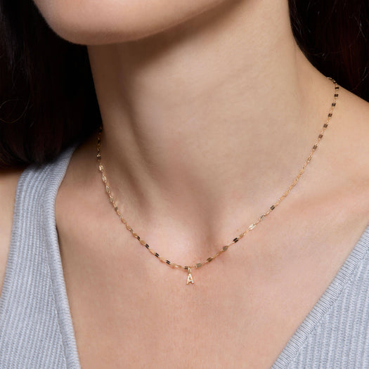 Stone And Strand Tiny Diamond Initial Sparkle Choker