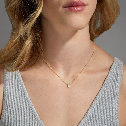 Stone And Strand Tiny LAB-Created Diamond Mirror Necklace