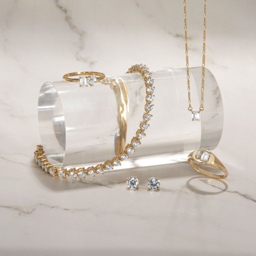 Stone And Strand Tiny LAB-Created Diamond Mirror Necklace