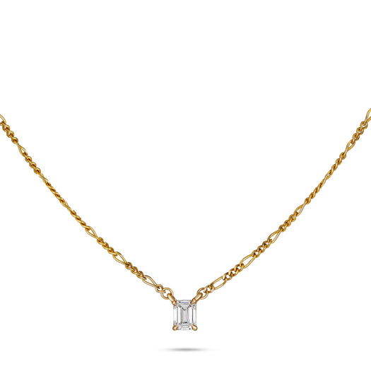 stone and strand Tiny LAB-Created Diamond Mirror Necklace