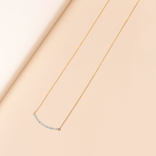 Stone And Strand Tiny Pave Diamond Curve Bar Necklace
