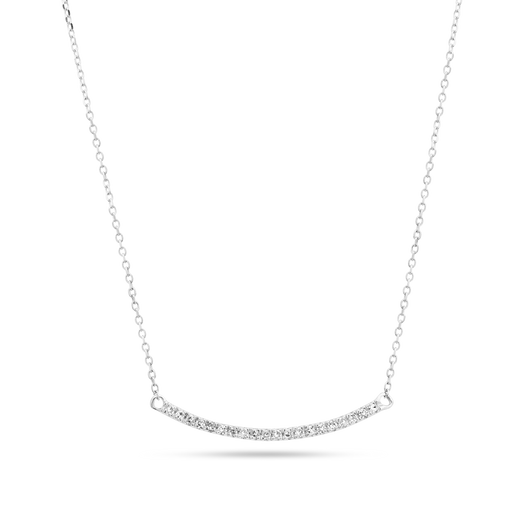 stone and strand Tiny Pave Diamond Curve Bar Necklace