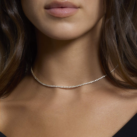 Stone And Strand Unflippable Tennis Choker In White Gold