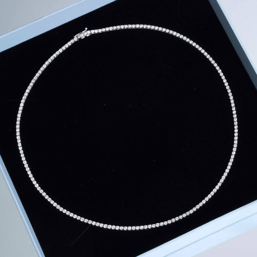Stone And Strand Unflippable Tennis Necklace In White Gold
