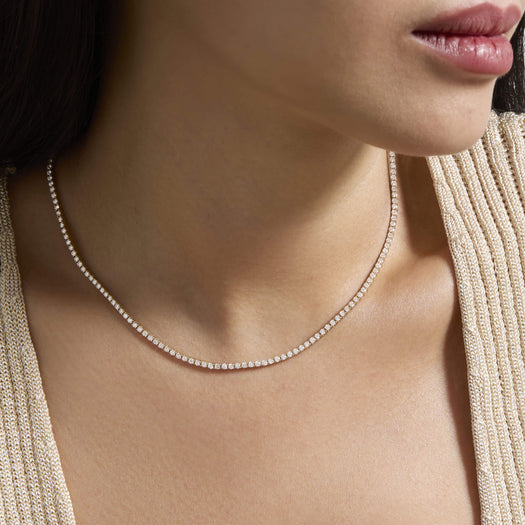 Stone And Strand Unflippable Tennis Necklace In Yellow Gold
