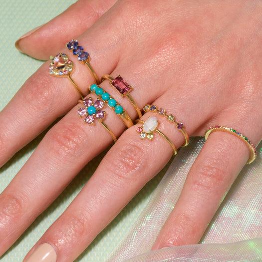 Stone And Strand Unicorn Rainbow Moonstone Heart Ring