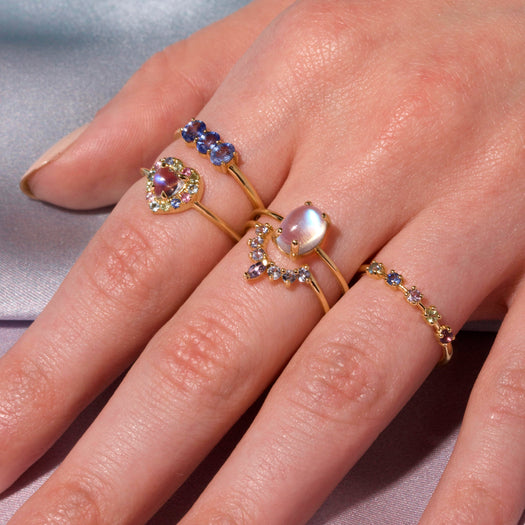 Stone And Strand Unicorn Rainbow Moonstone Heart Ring