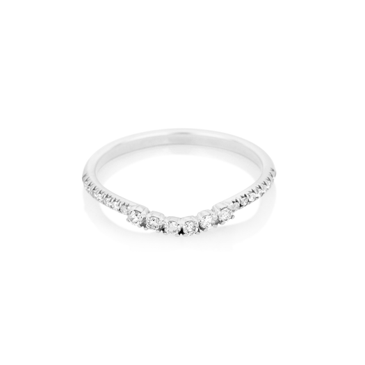 stone and strand White Gold Bold Diamond Pave Curve Band