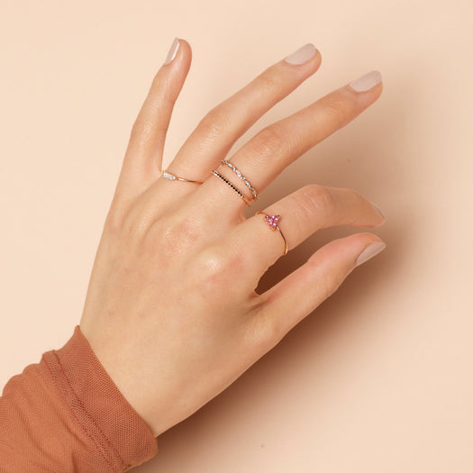 Stone And Strand White Gold Fine Pave Black Diamond Band