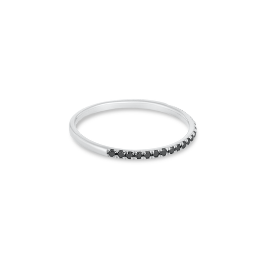 Stone And Strand White Gold Fine Pave Black Diamond Band