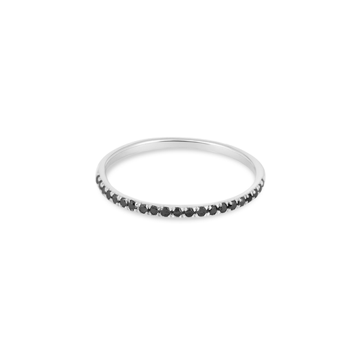 stone and strand White Gold Fine Pave Black Diamond Band
