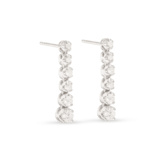 Stone And Strand White Gold Noble Diamond Tennis Earrings