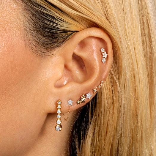 Stone And Strand White Gold Noble Diamond Tennis Earrings