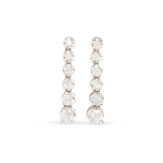 stone and strand White Gold Noble Diamond Tennis Earrings