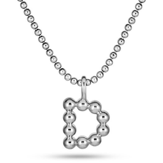 Stone And Strand XL Sterling Silver Mochi Donut Initial Necklace