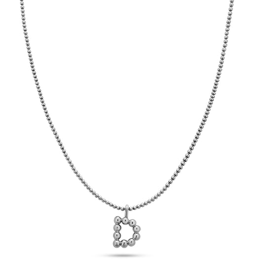 Stone And Strand XL Sterling Silver Mochi Donut Initial Necklace