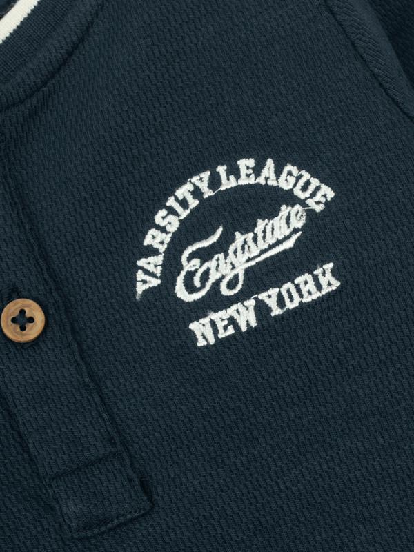 Stone Harbor BOY'S NAVY TEXTURED LONG SLEEVES T-SHIRT