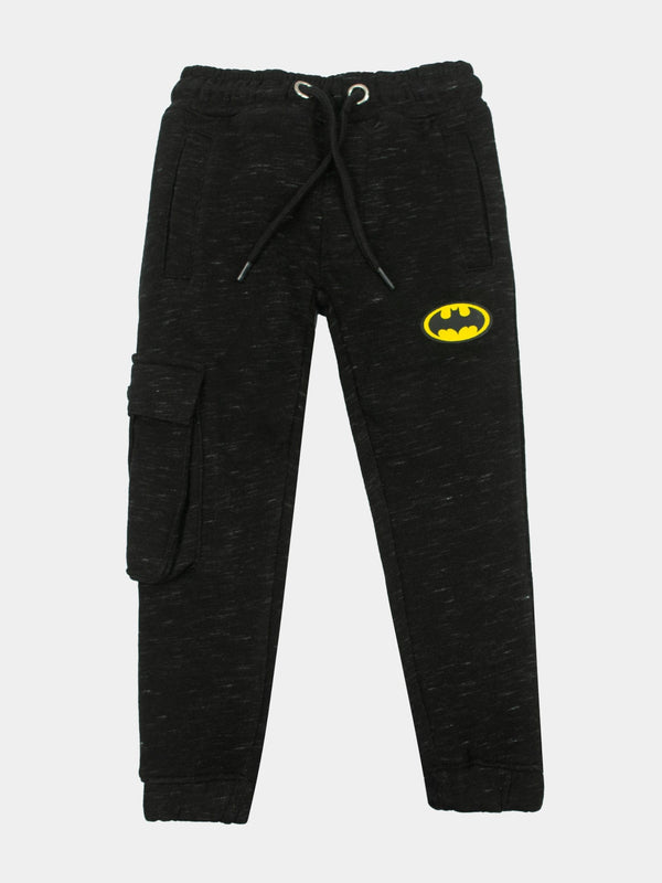 stone harbor BOY'S TEXTURED BLACK FLEECE CARGO JOGGER