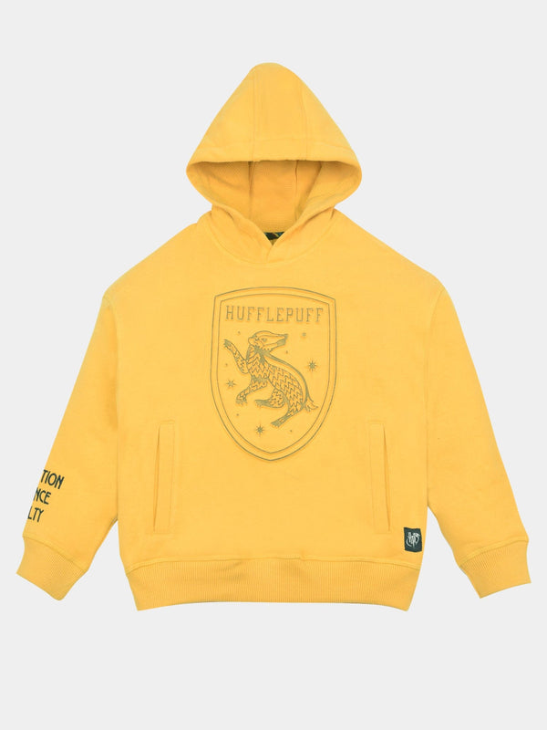 stone harbor BOY'S YELLOW FLEECE DROP SHOULDERS HOODIE