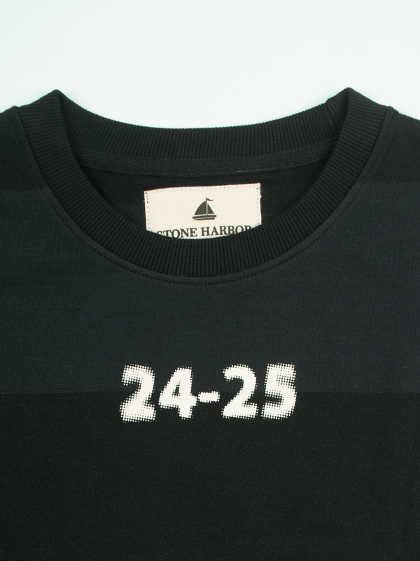 Stone Harbor MEN'S BLACK STRIPER OVERSIZED SWEATSIRT