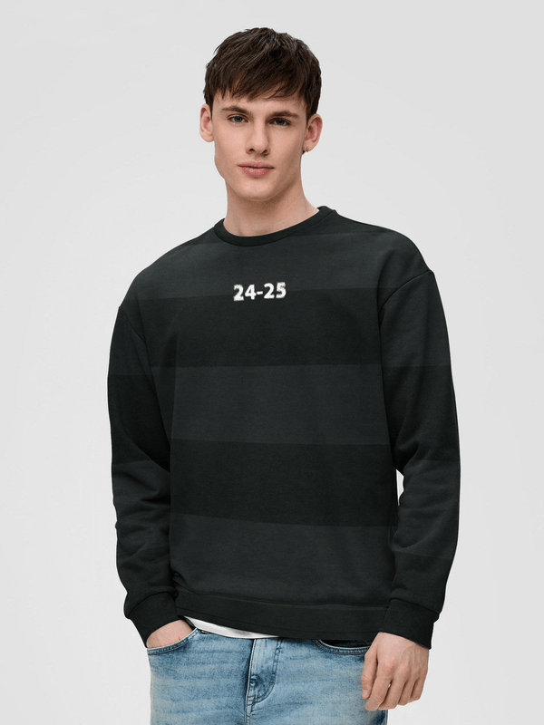 stone harbor MEN'S BLACK STRIPER OVERSIZED SWEATSIRT
