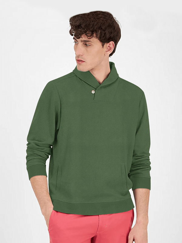 stone harbor MEN'S EXCLUSIVE FLEECE SHAWL NECK SHIRT