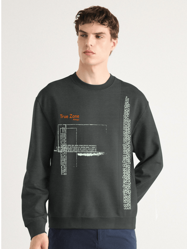 stone harbor MEN'S EXLCUSIVE D.GREY FLEECE SWEATSHIRT