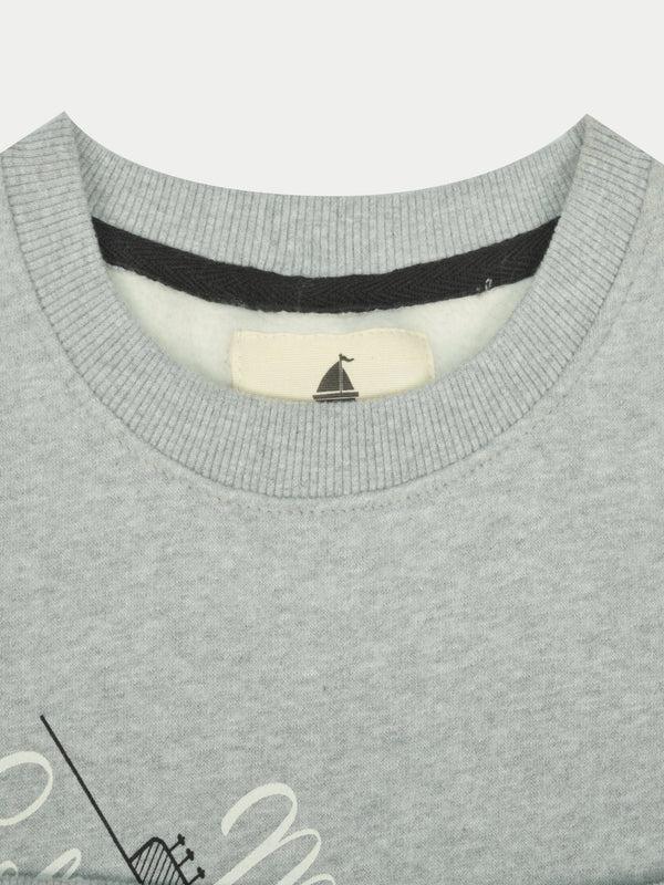 Stone Harbor MEN'S GREY FLEECE DROP SHOULDERS SWEATSHIRT