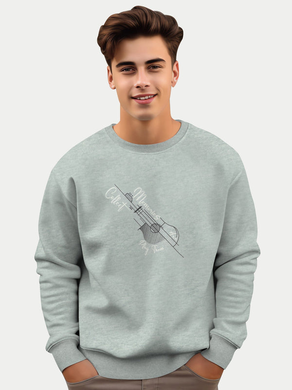 stone harbor MEN'S GREY FLEECE DROP SHOULDERS SWEATSHIRT