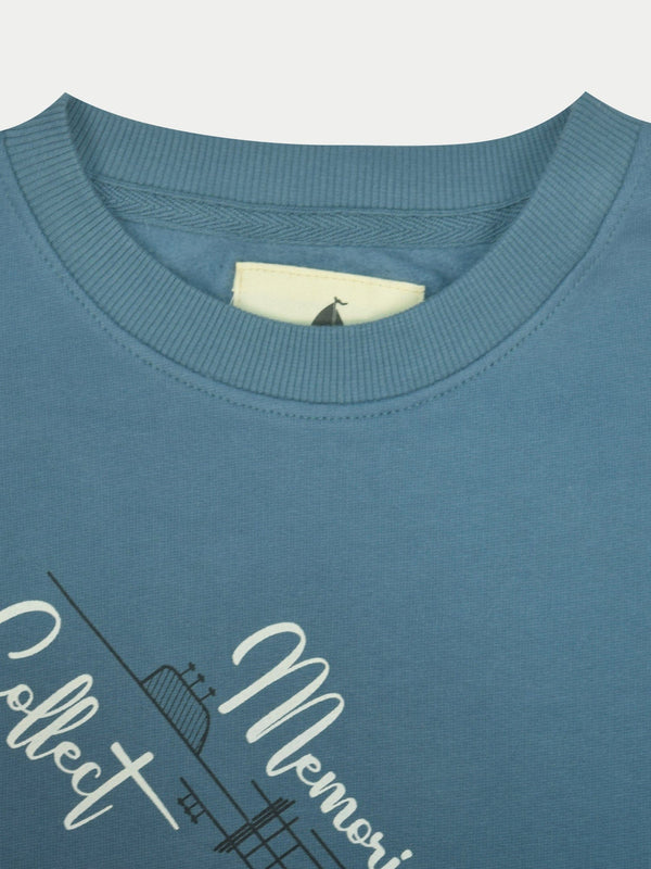 Stone Harbor MEN'S SLATE BLUE FLEECE DROP SHOULDERS SWEATSHIRT