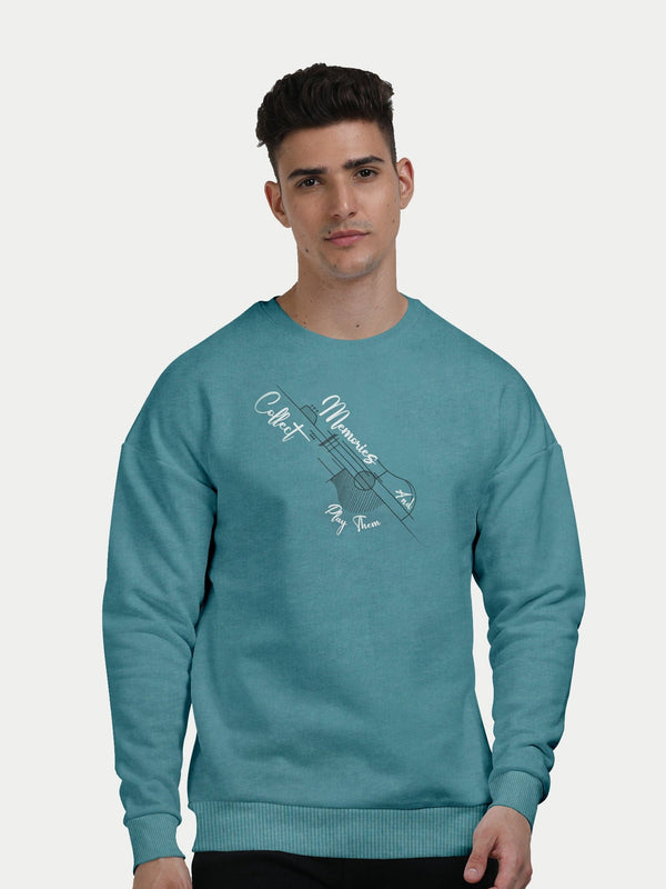 stone harbor MEN'S SLATE BLUE FLEECE DROP SHOULDERS SWEATSHIRT