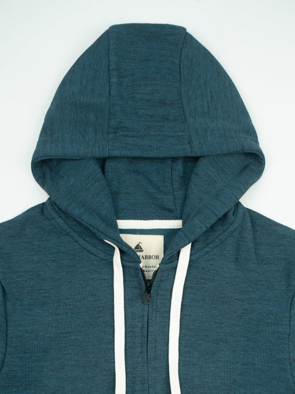 Stone Harbor MEN'S TEXTURED AQUA ZIP THROUGH HOODIE