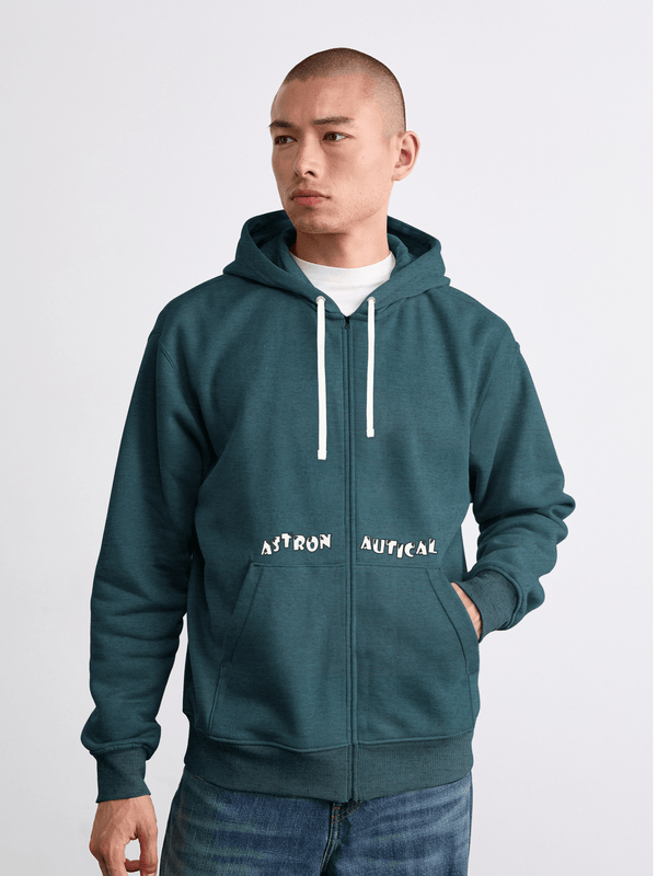 stone harbor MEN'S TEXTURED AQUA ZIP THROUGH HOODIE