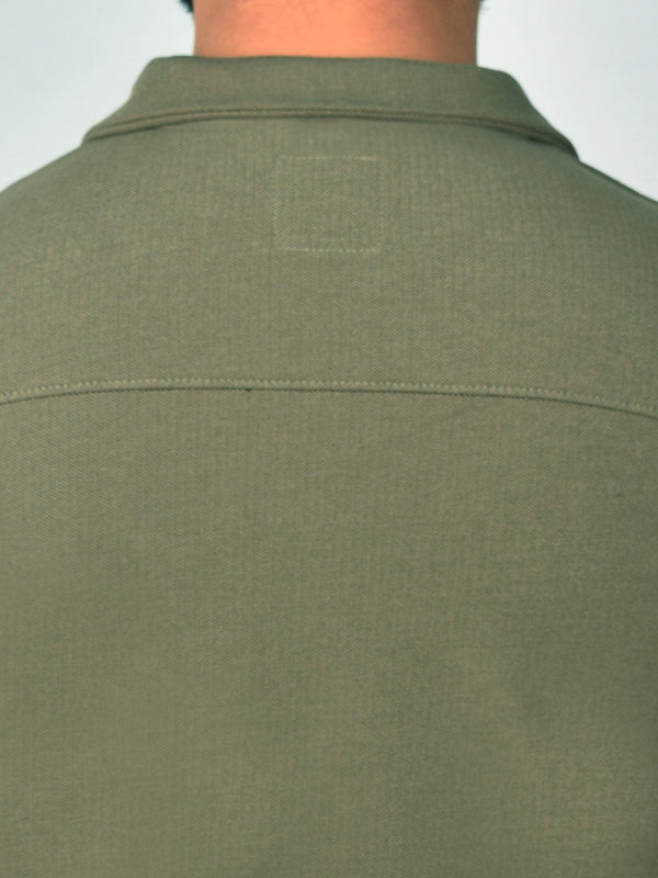 Stone Harbor MENE'S EXCLUSIVE OLIVE FLEECE CASUAL SHIRT