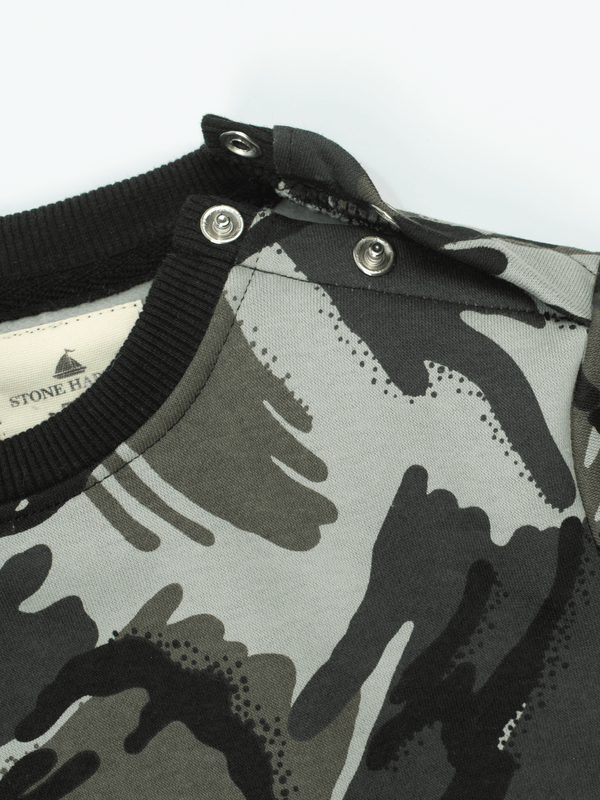 Stone Harbor MINI BOY'S GREY CAMO FLEECE SWEATSHIRT