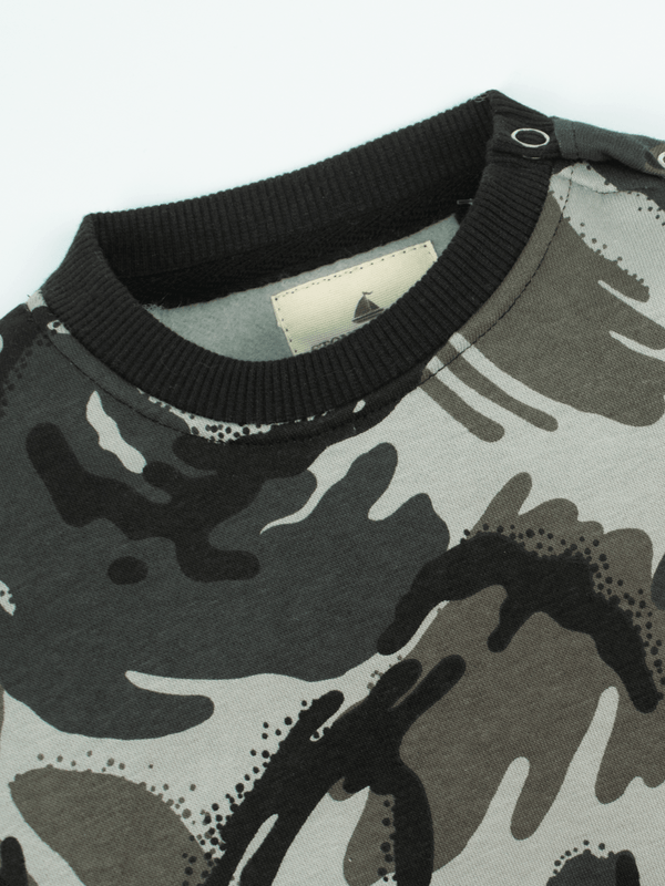 Stone Harbor MINI BOY'S GREY CAMO FLEECE SWEATSHIRT
